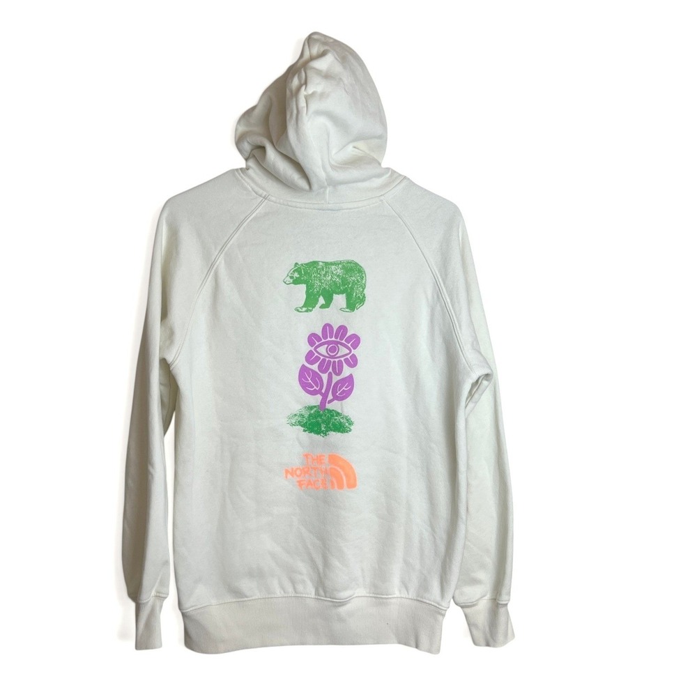 The North Face Bear Graphic Hoodie Womens Small Nature Logo Pullover Sweatshirt